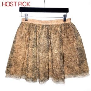 HP🌟JACK BY BB DAKOTA Dahlia Beige Floral Tulle Skirt